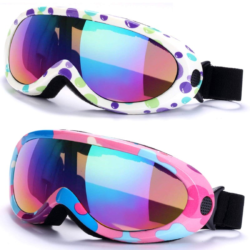 Rngeo Ski Goggles, Pack of 2, Snowboard Goggles for Kids, Boys & Girls, Youth, Men - Image 1
